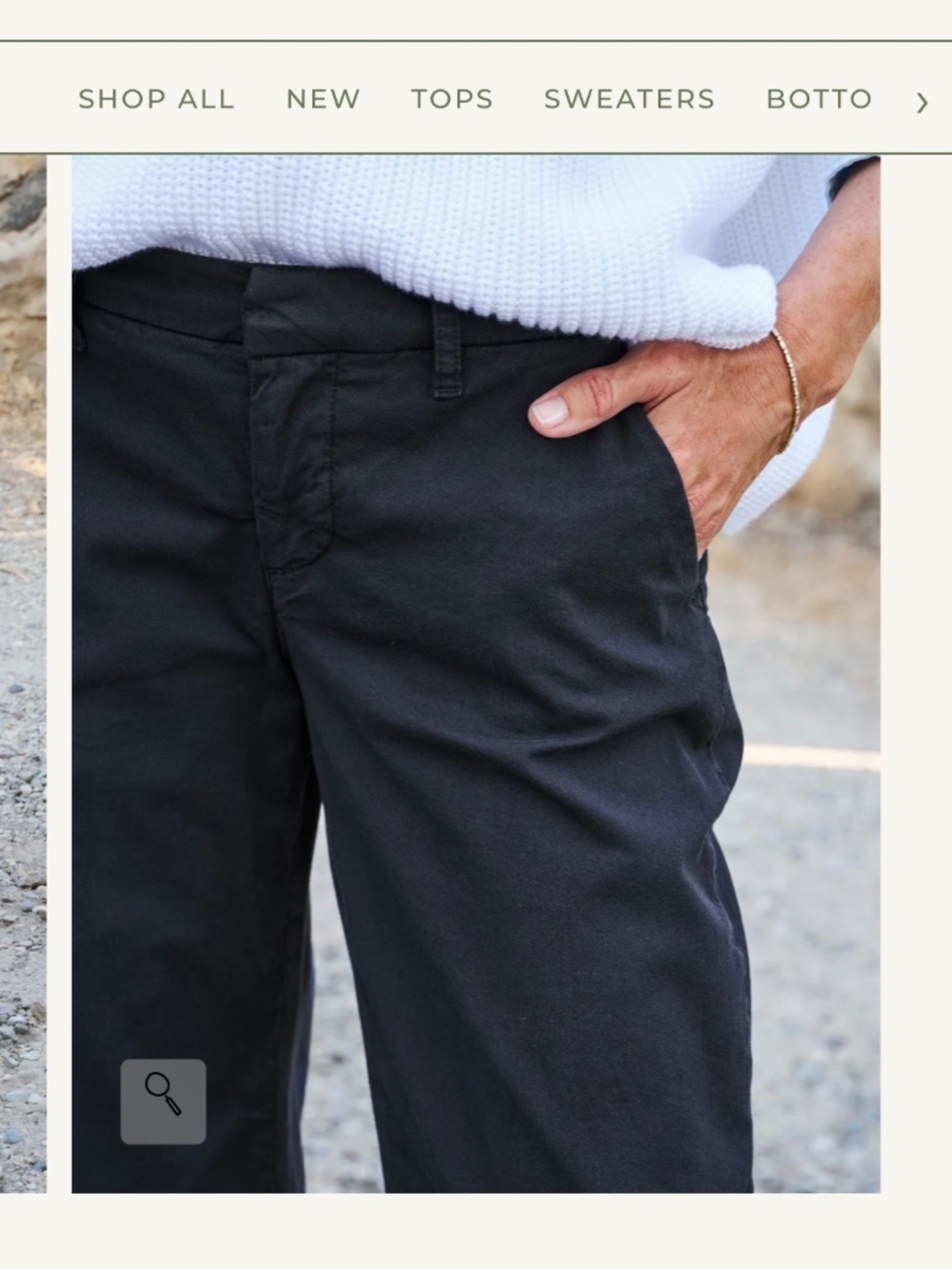 Westport Black Wide Leg Chinos by Frank & Eileen